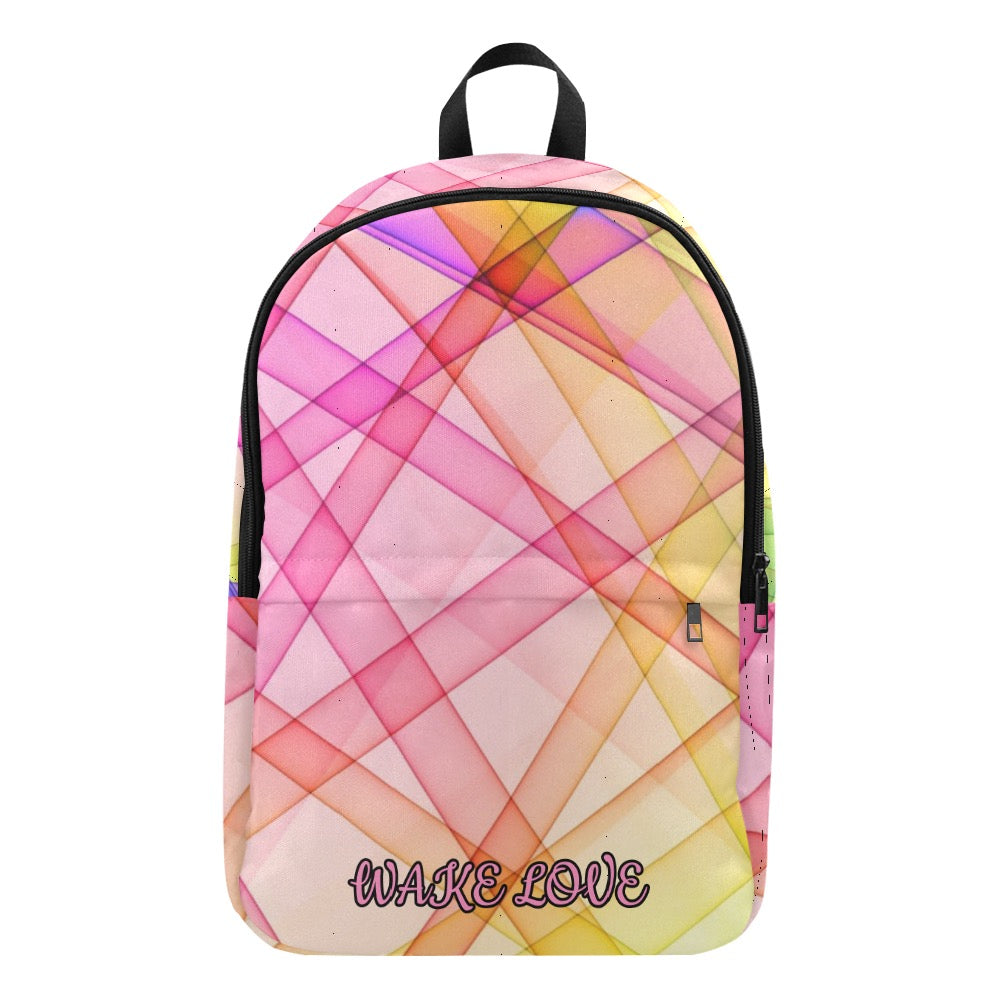 Colourful Geometric Back Pack Wake Love Fabric Backpack
