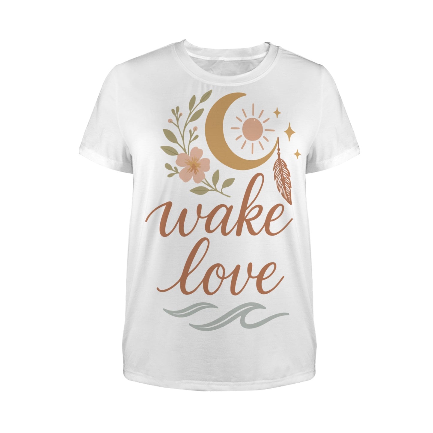 Wake Love Womens Crewneck short sleeve t-shirt white