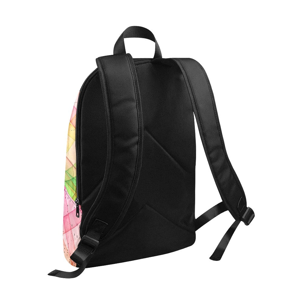 Colourful Geometric Back Pack Wake Love Fabric Backpack