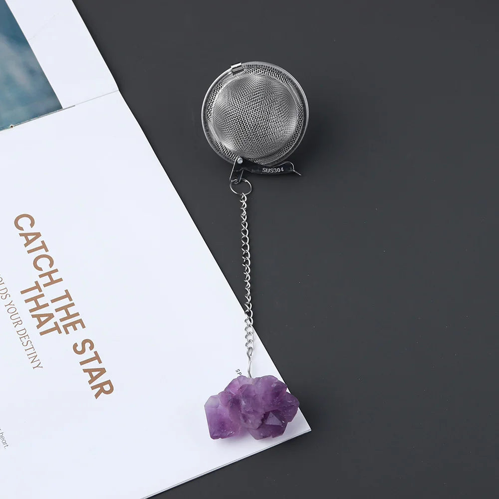 Natural Crystal Amethyst Tooth Flower Tea Filter