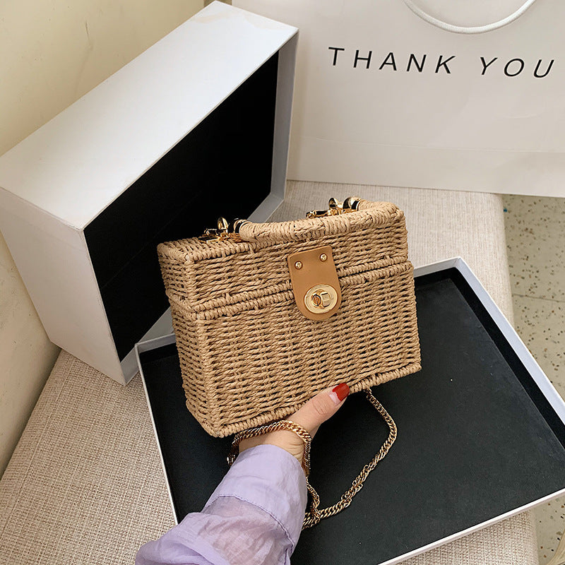 Straw Woven Box Bag
