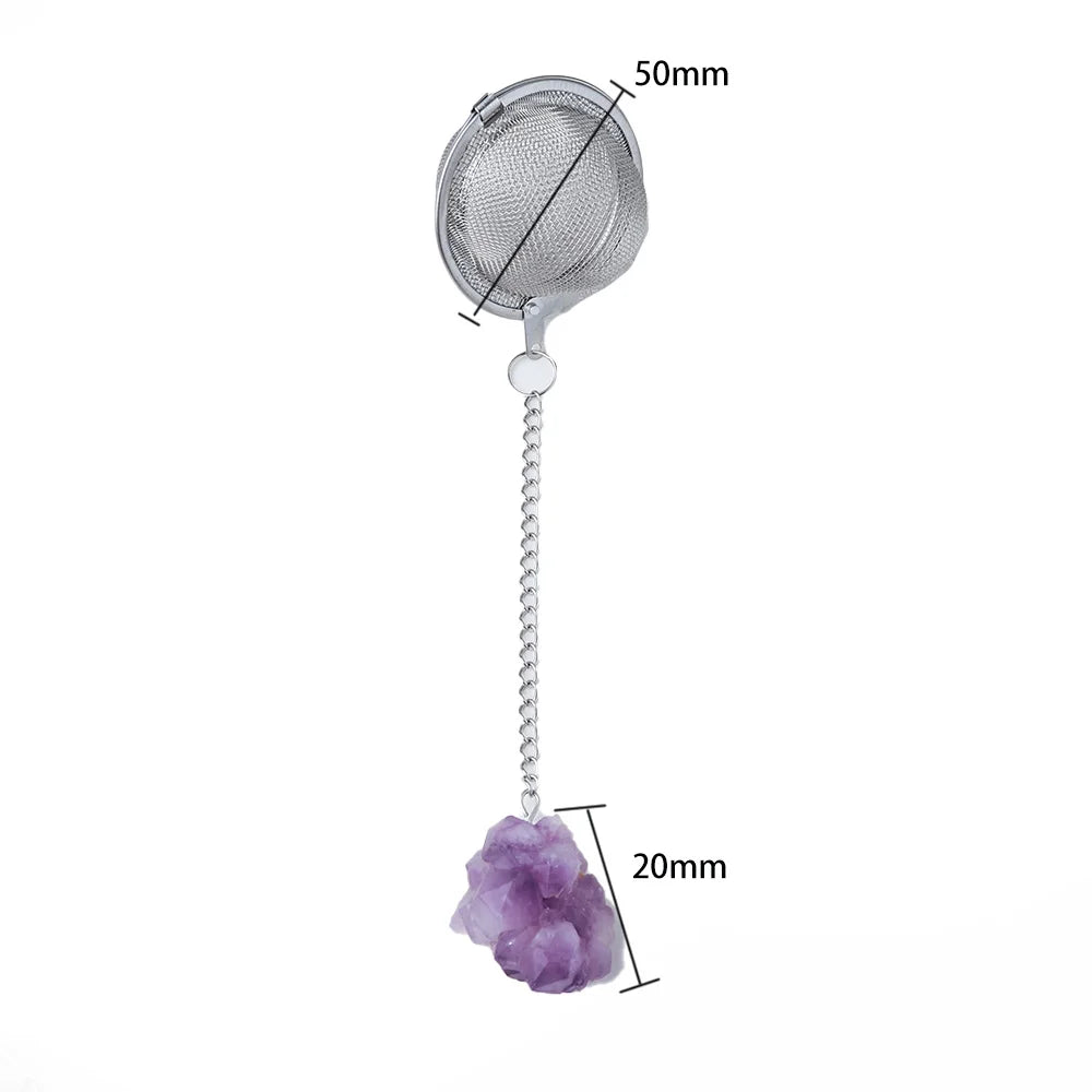 Natural Crystal Amethyst Tooth Flower Tea Filter