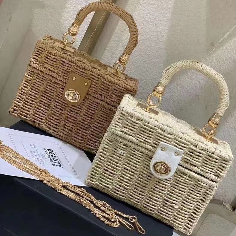 Straw Woven Box Bag