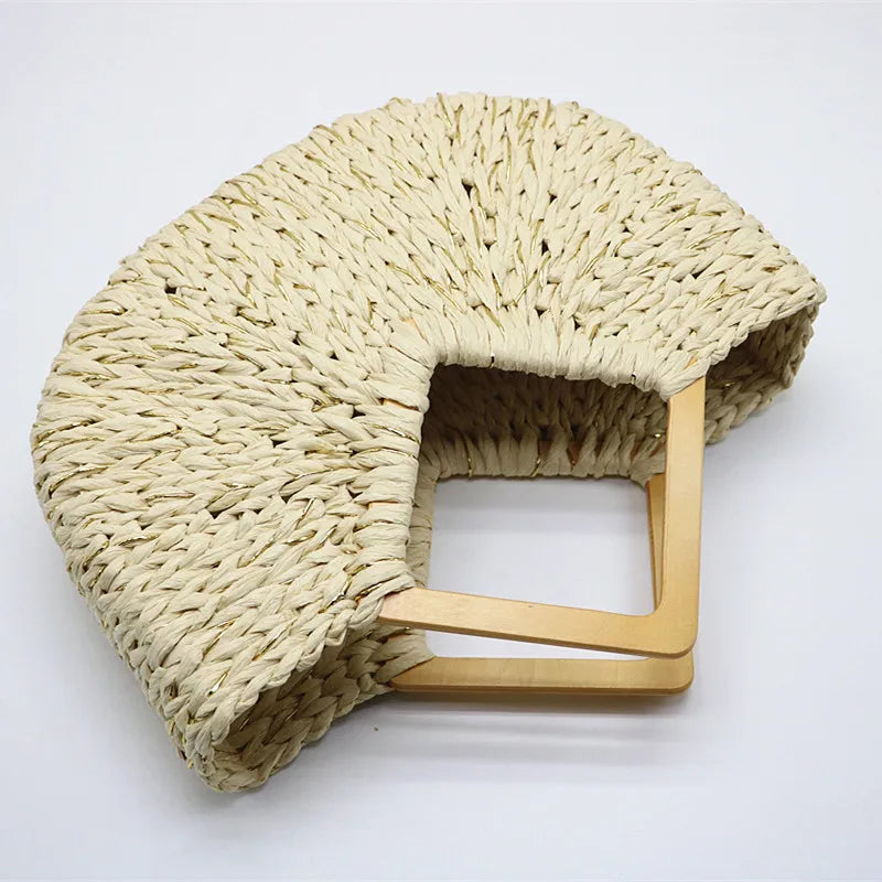 Womens Straw Hand-Woven Bag