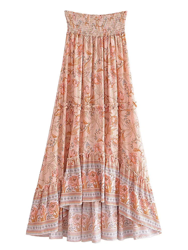 Bohemian Long High Elastic Waist Skirt