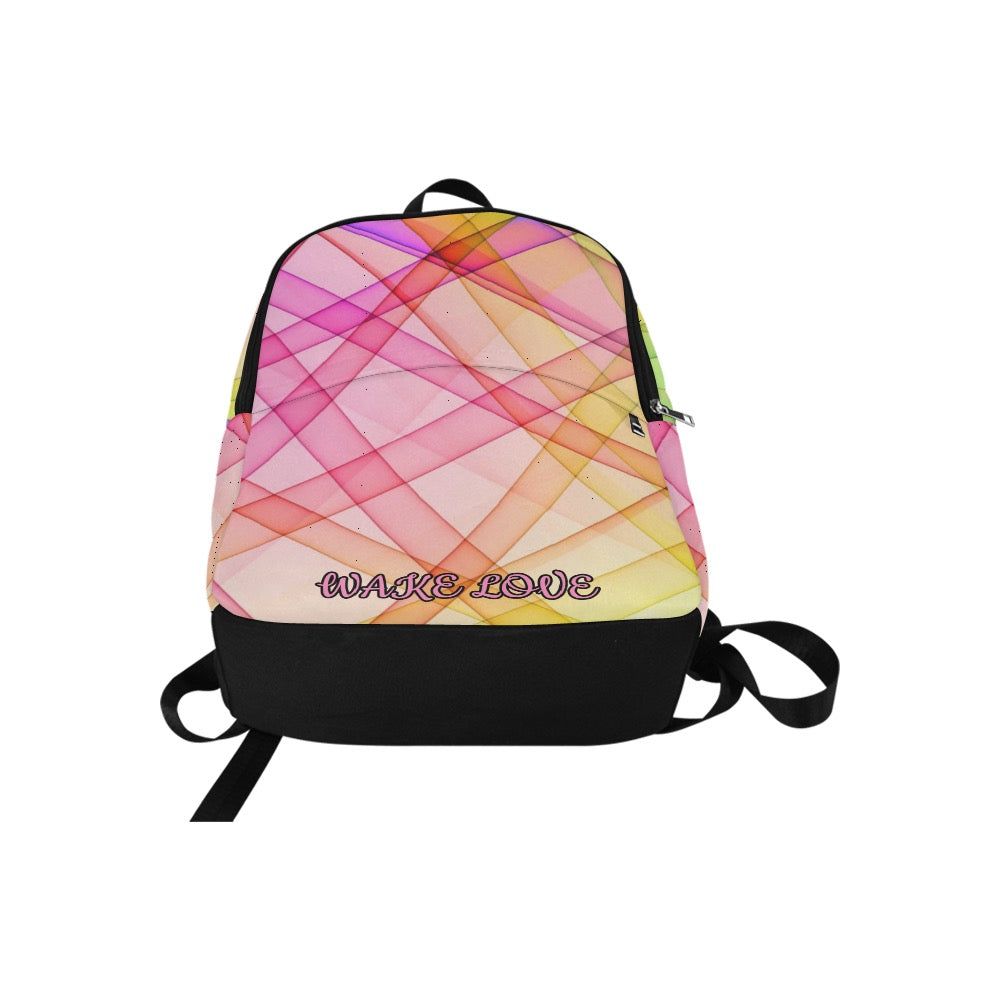 Colourful Geometric Back Pack Wake Love Fabric Backpack