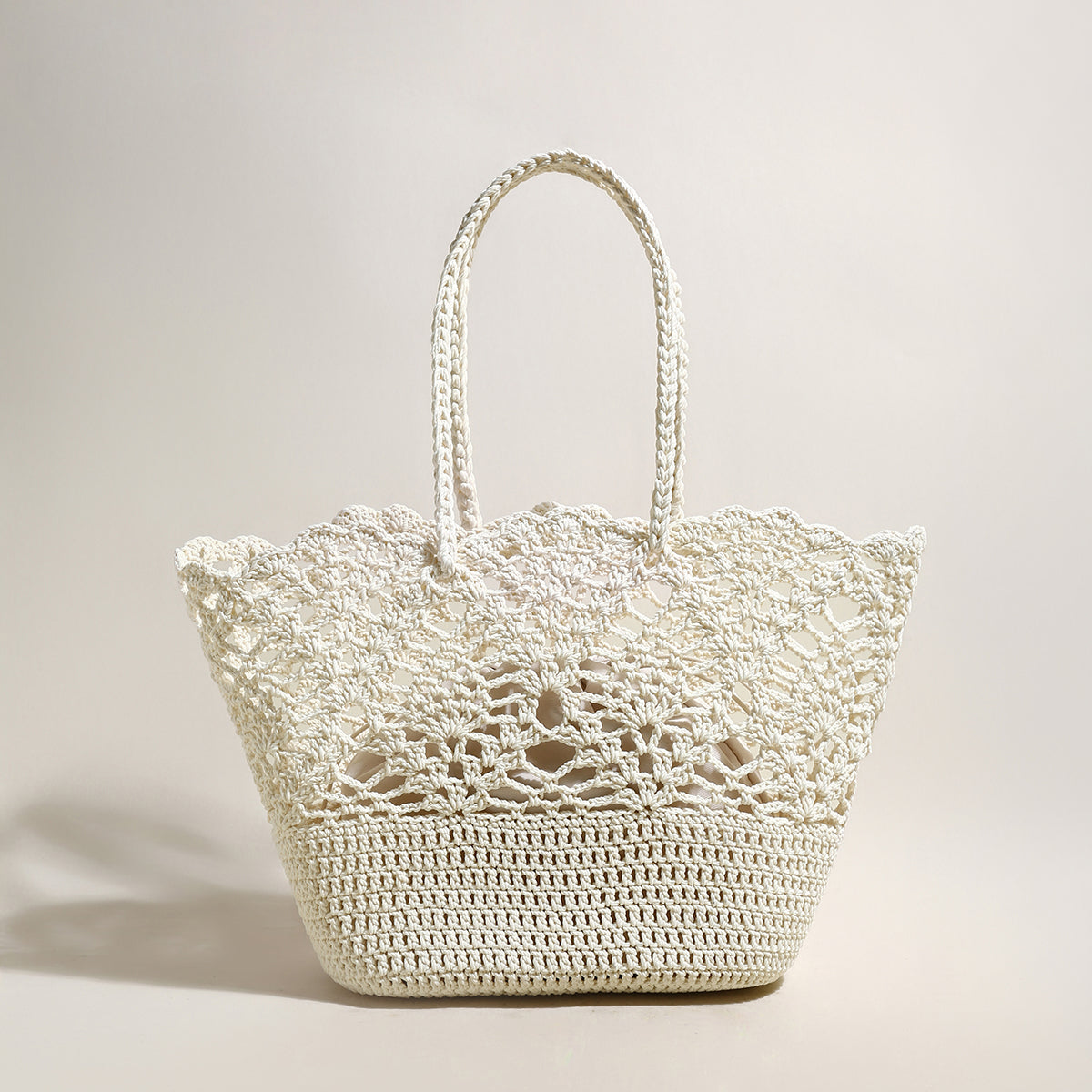 Beach Floral Crochet Tote Bag-3