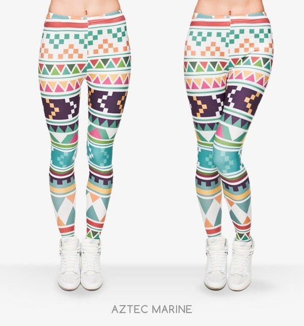 Brand New Fashion Aztec Printing legins Punk Women's Legging Stretchy Trousers Casual Slim fit Pants Leggings-5