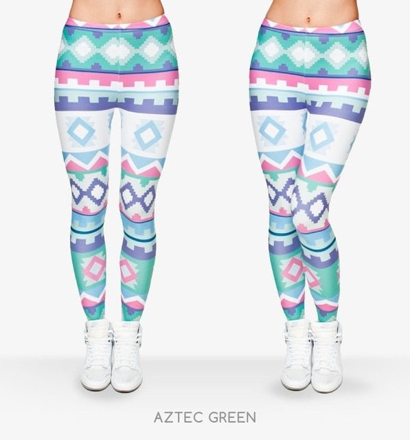 Brand New Fashion Aztec Printing legins Punk Women's Legging Stretchy Trousers Casual Slim fit Pants Leggings-7