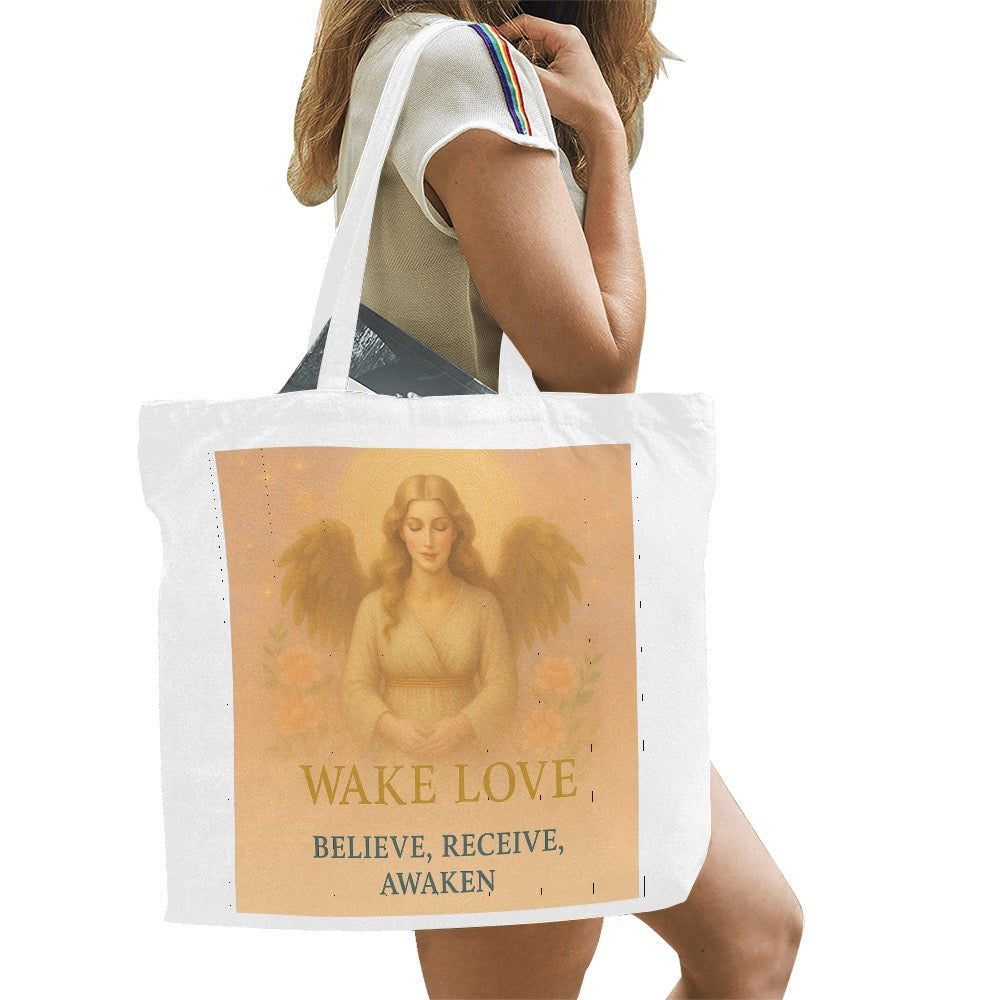 Wake Love Angel Tote Bag Large Canvas
