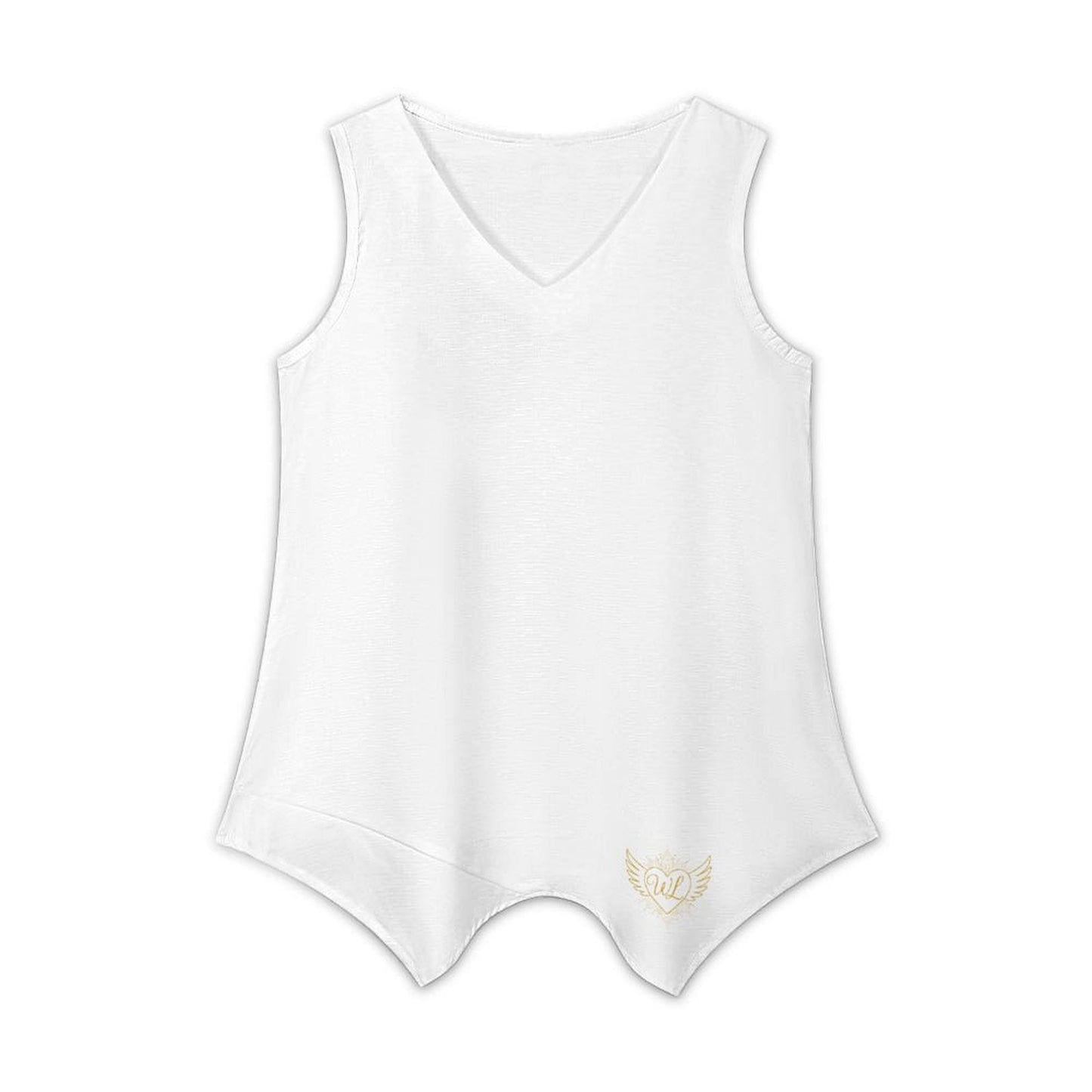 Linen V-neck Tank Top white