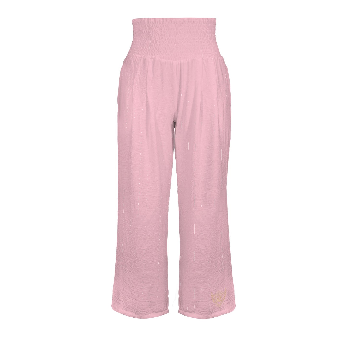 Elastic High Waist Pocket Wide Leg pants Pink