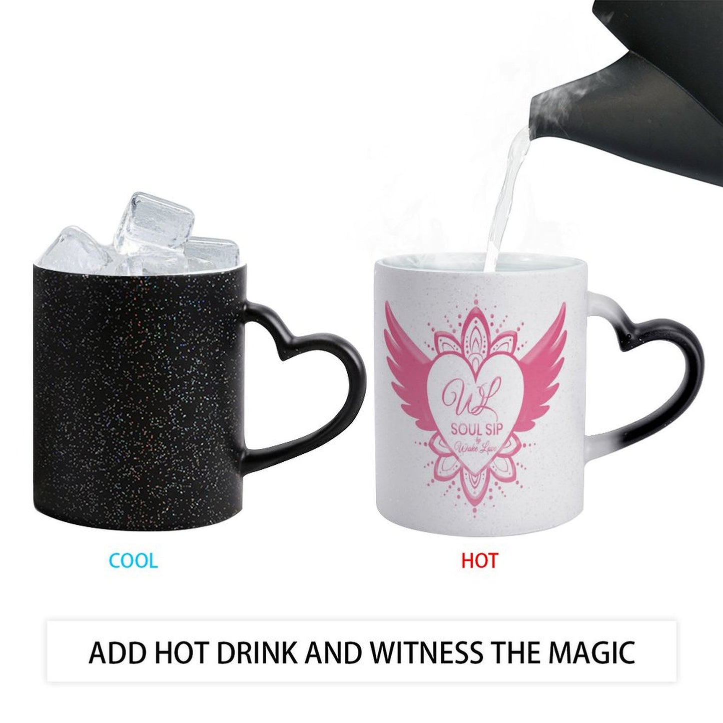 Wake Love Star color changing cup Heart Handle