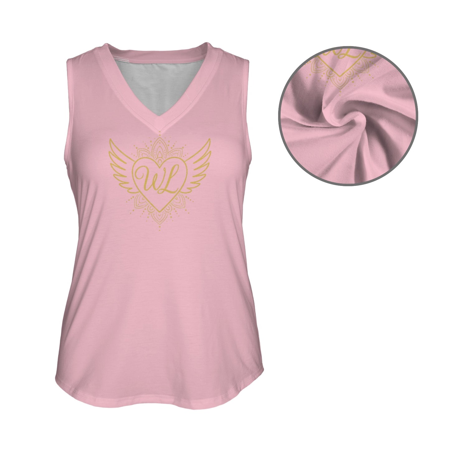 Wake love v line tank top Pink