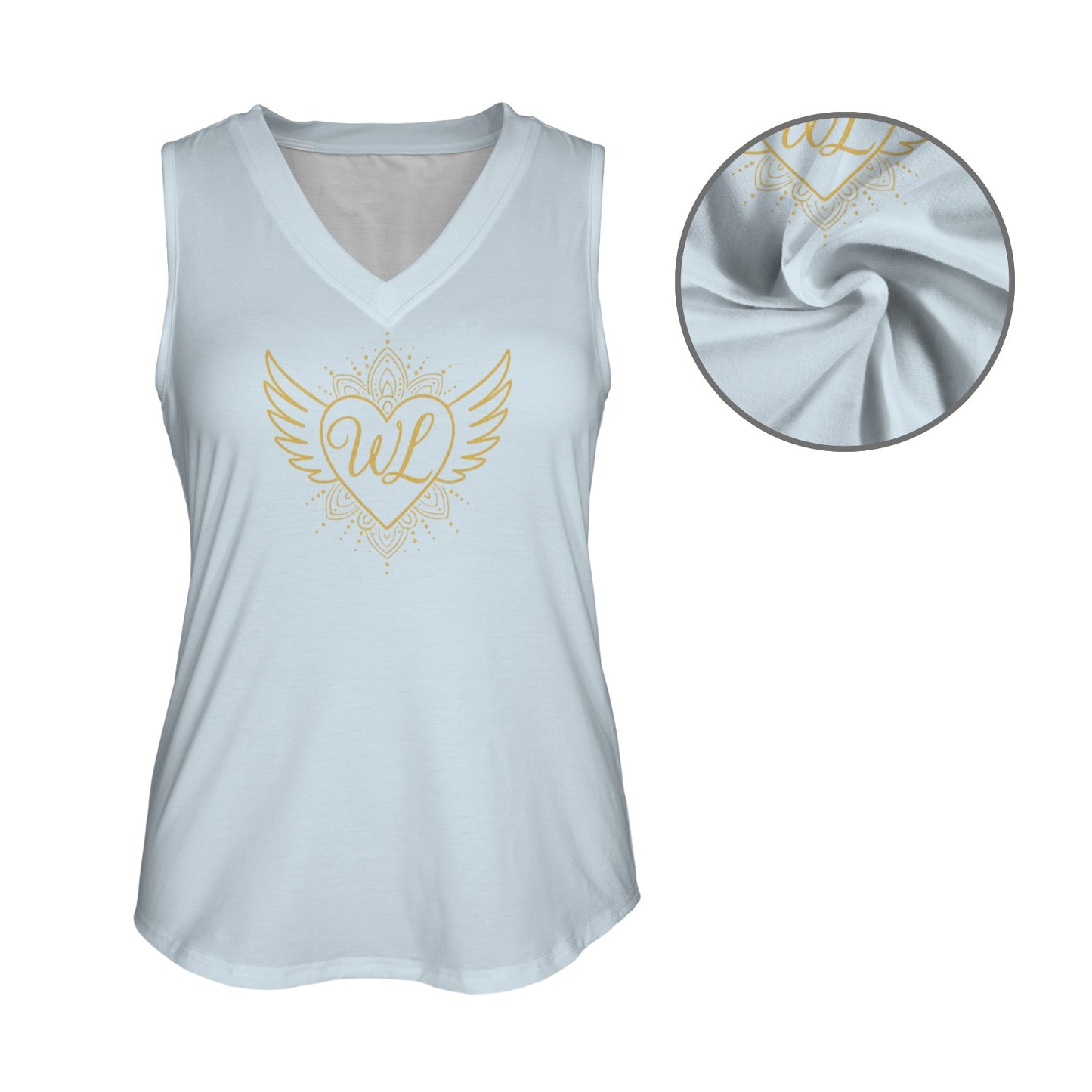Wake love v line tank top blue