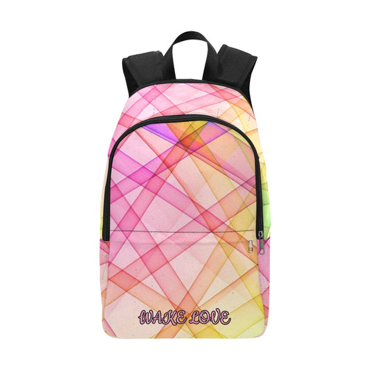Colourful Geometric Back Pack Wake Love Fabric Backpack