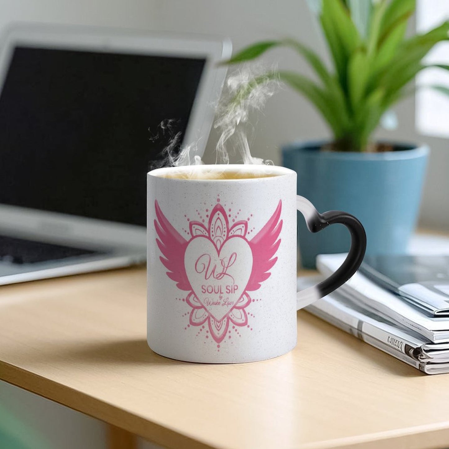 Wake Love Star color changing cup Heart Handle