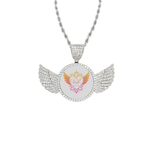 WLH Logo silver pendant Wings with Rope Chain