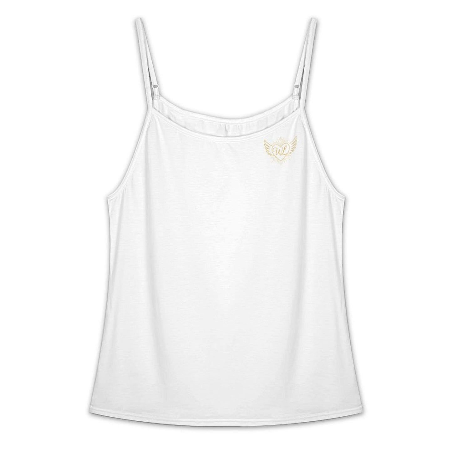 Wake Love Round Neck Strap Tank Top white