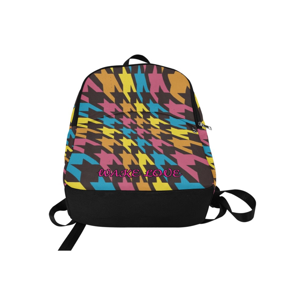 Colourful Abstract Geometric Back Pack Wake Love