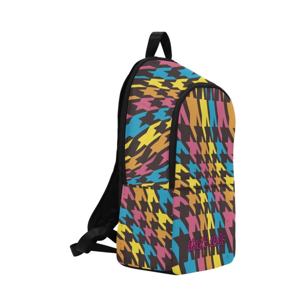 Colourful Abstract Geometric Back Pack Wake Love