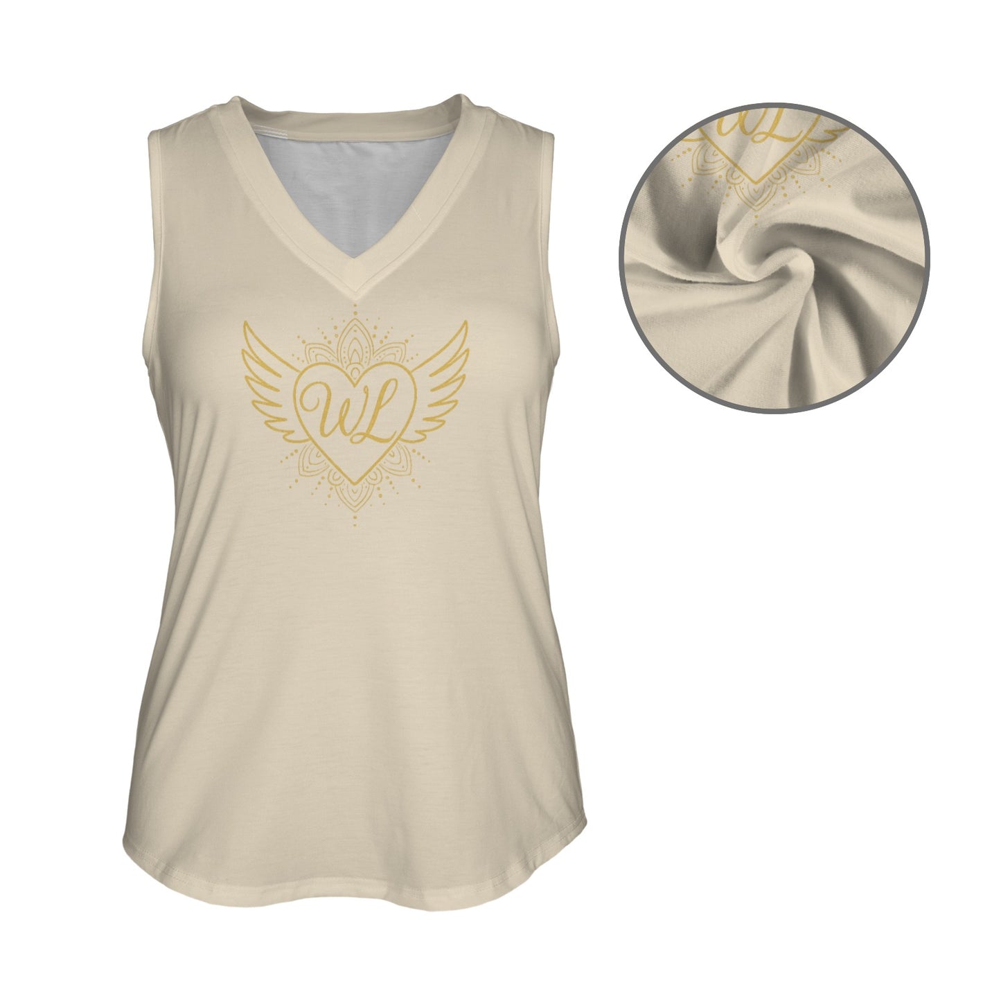 Wake love v line tank top Beige