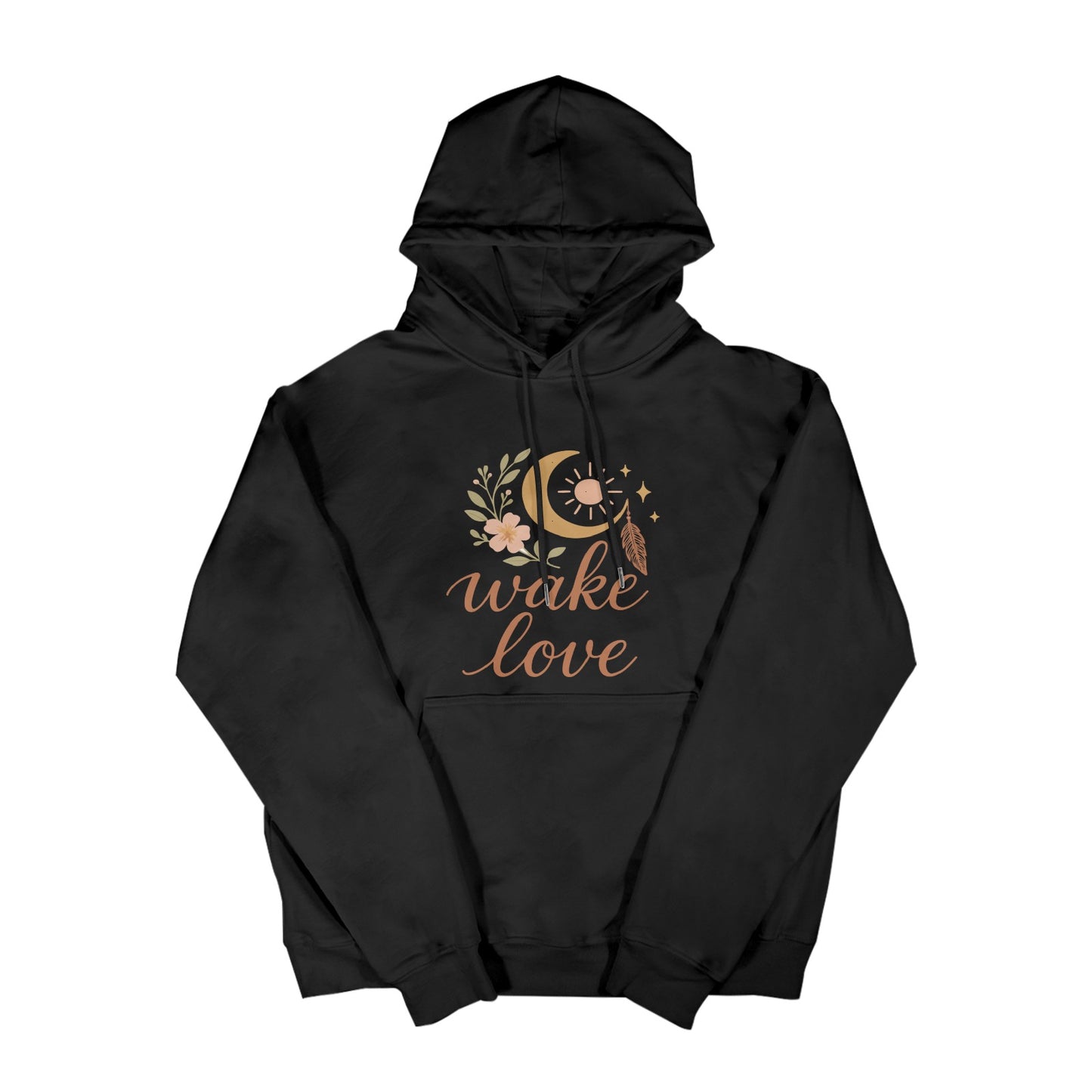 Wake Love Women heavy blend Hooded Sweatshirt black