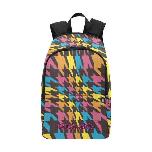 Colourful Abstract Geometric Back Pack Wake Love