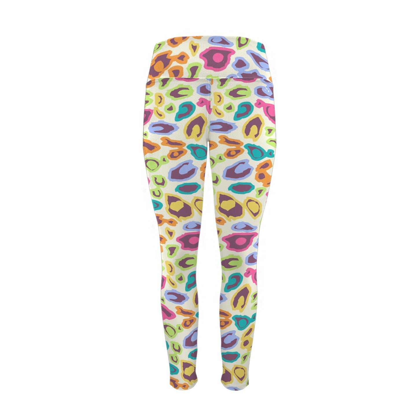 MULTI COLOURED LEGGINGS WAKE LOVE Women's High Waist Pockets Yoga Leggings