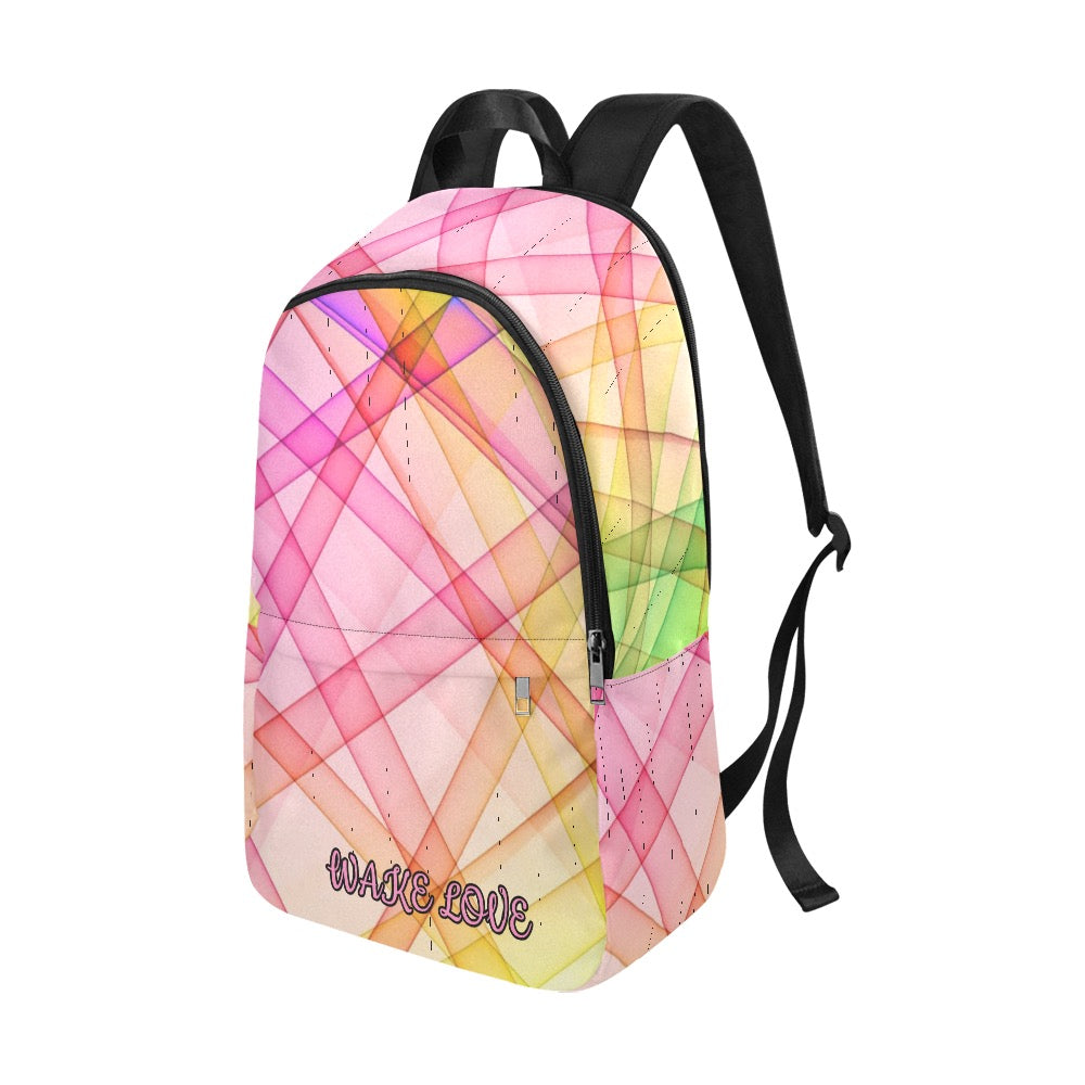 Colourful Geometric Back Pack Wake Love Fabric Backpack