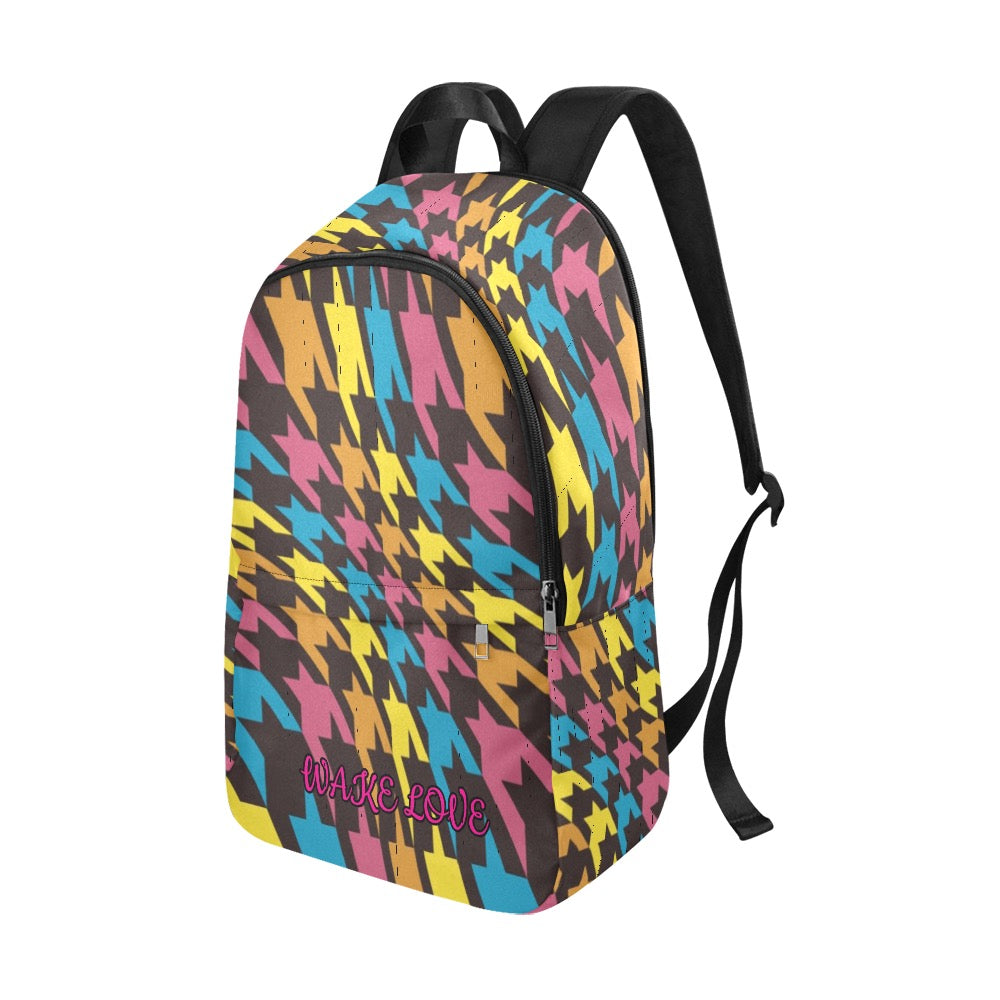 Colourful Abstract Geometric Back Pack Wake Love