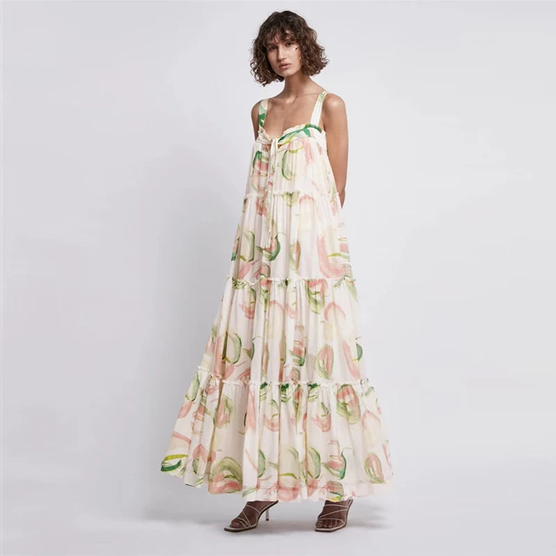 Floral Print Boho Maxi Dress