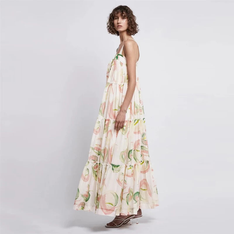 Floral Print Boho Maxi Dress