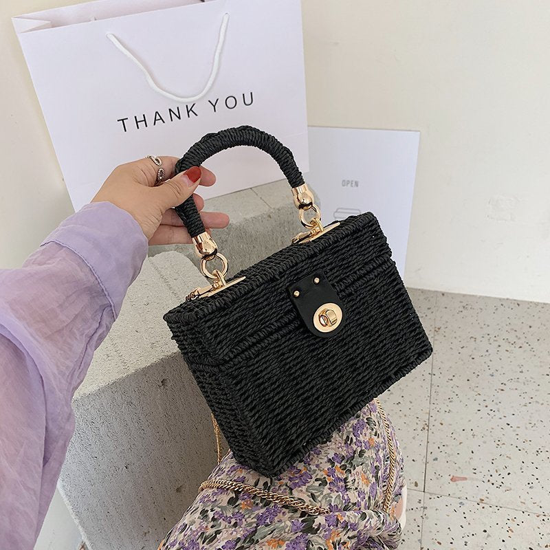 Straw Woven Box Bag