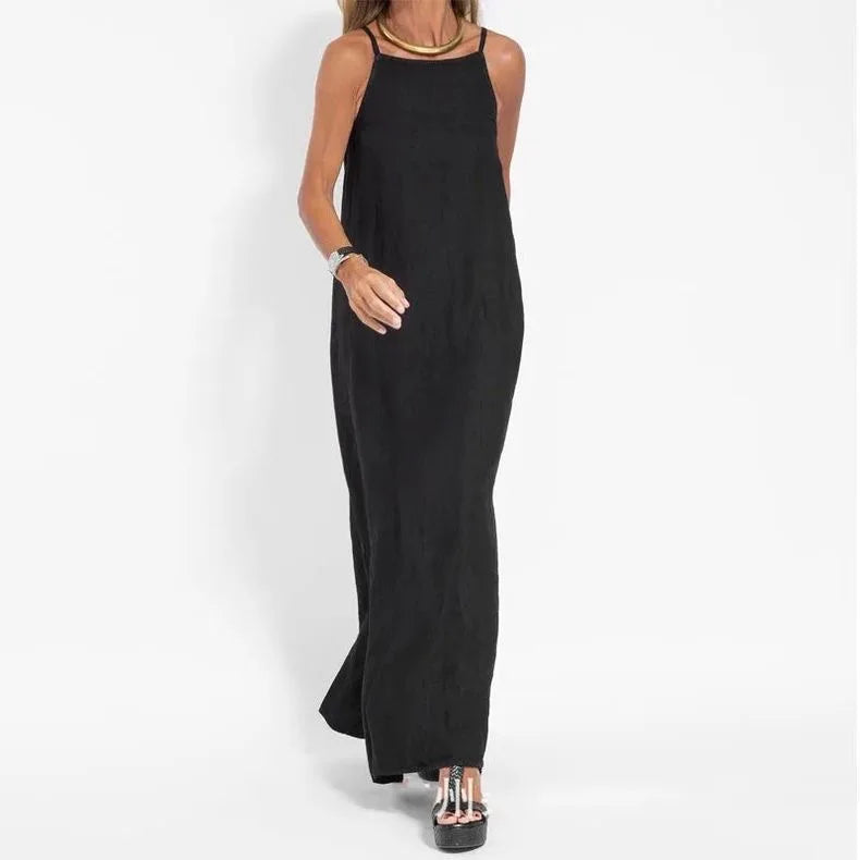 White Casual Boho Maxi Dress Spaghetti Strap