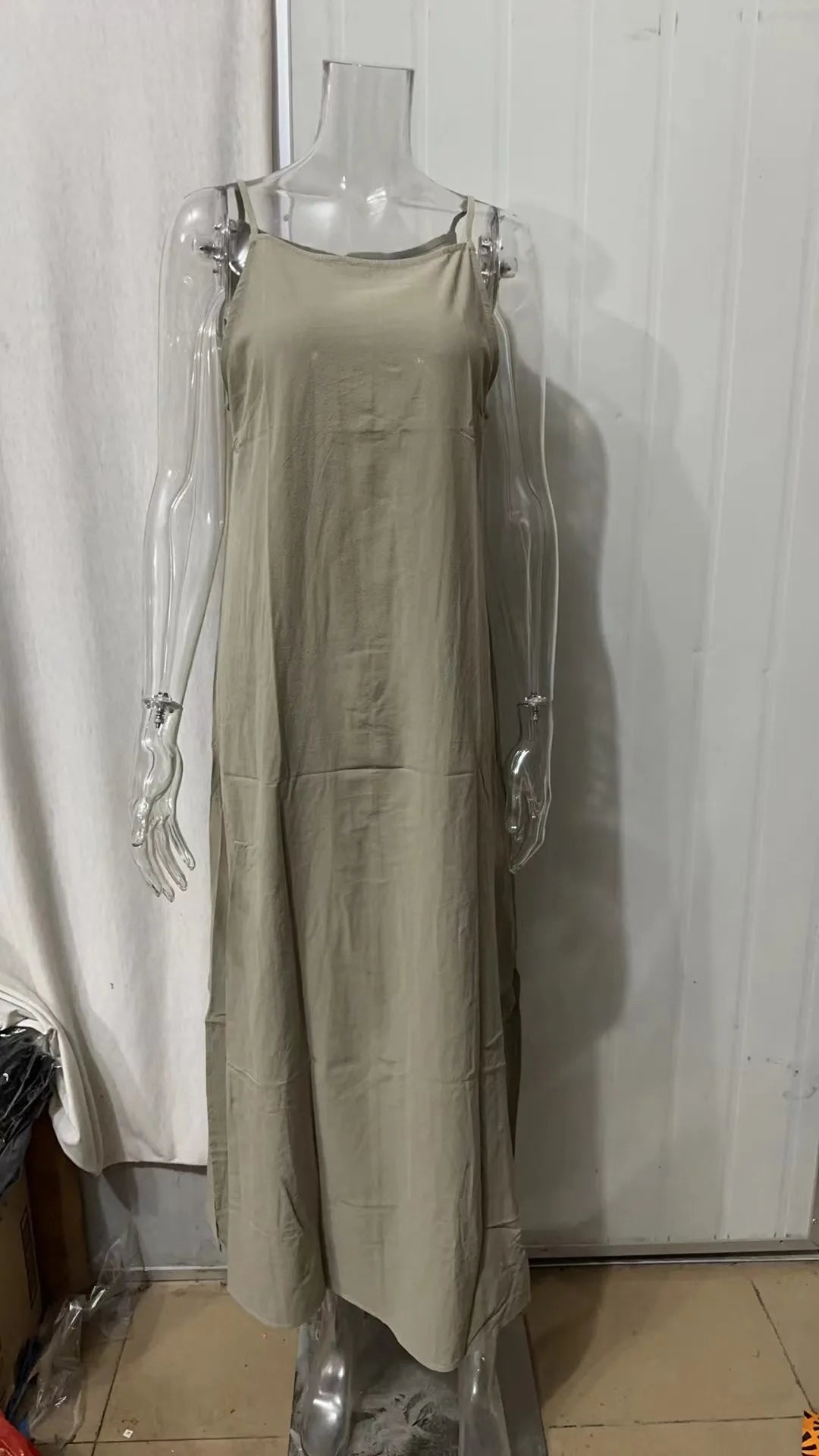 White Casual Boho Maxi Dress Spaghetti Strap