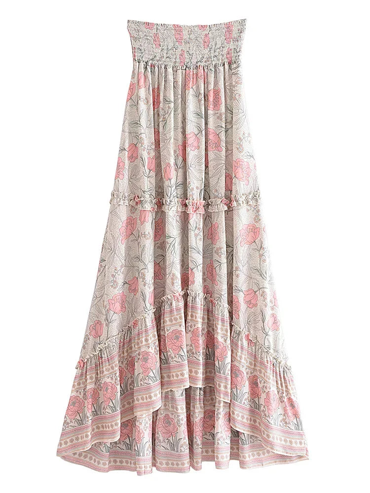 Bohemian Long High Elastic Waist Skirt