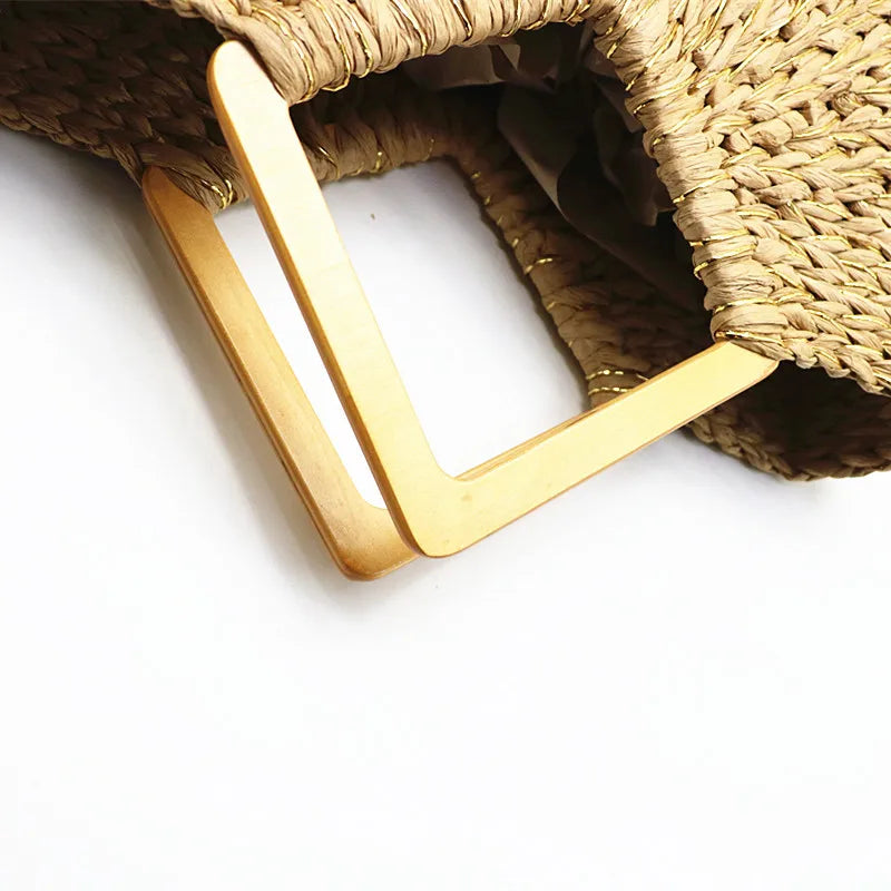 Womens Straw Hand-Woven Bag