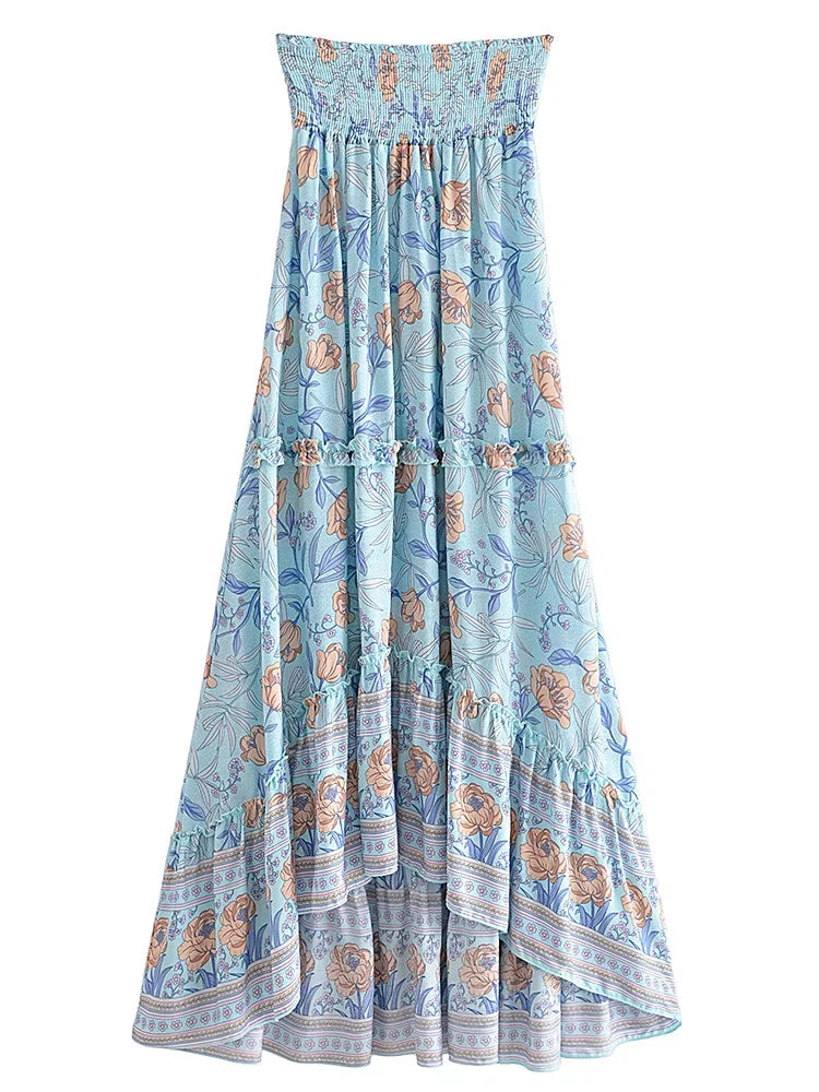 Bohemian Long High Elastic Waist Skirt