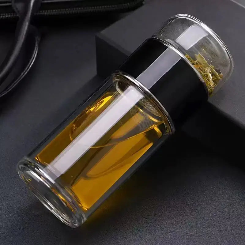 420ML Tea Infuser Water Bottle High Borosilicate Glass