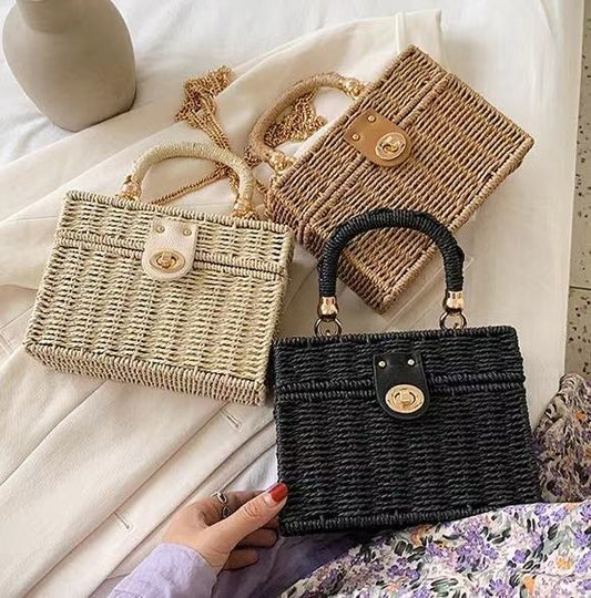 Straw Woven Box Bag