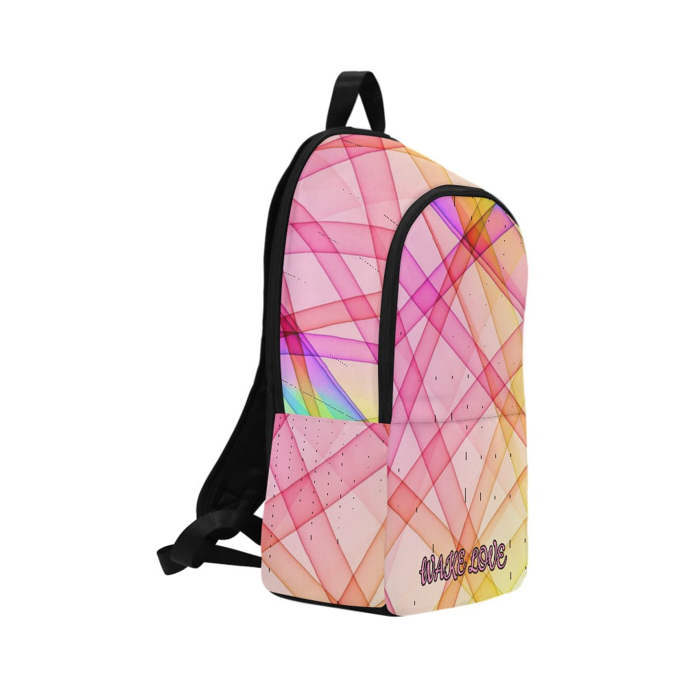 Colourful Geometric Back Pack Wake Love Fabric Backpack