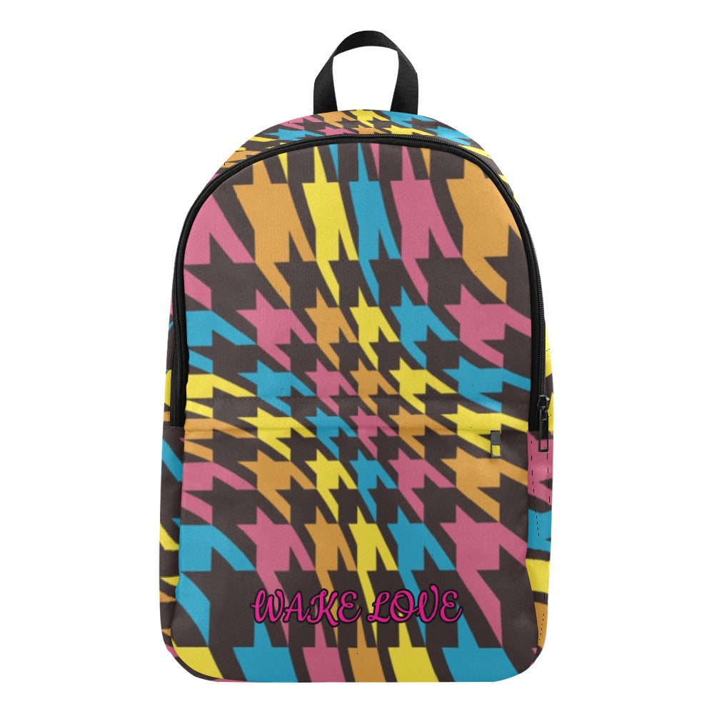 Colourful Abstract Geometric Back Pack Wake Love