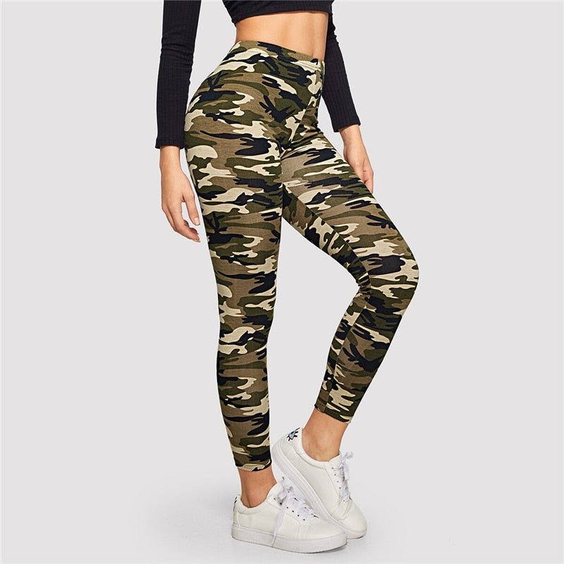 Camo Print Leggings Women Leggings Casual Style Spring Summer Autumn Stretchy Fitness Crop Leggings-1