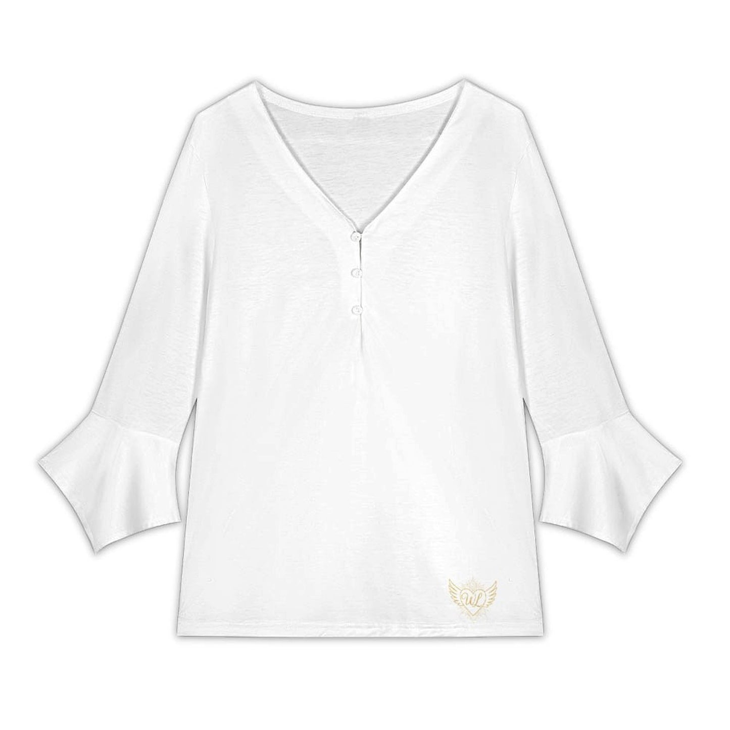 Petal sleeve V-Neck  Blouse