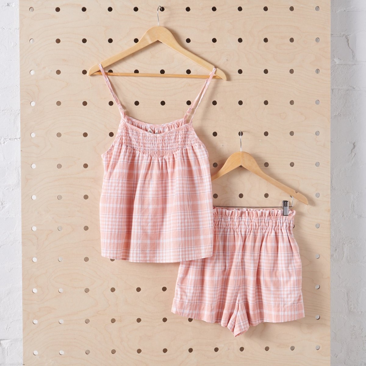 Cotton Sets in Peach Tartan-2