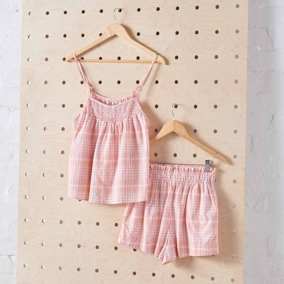 Cotton Sets in Peach Tartan-1